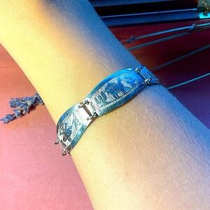 Vintage Peruvian Silver Engraved Bracelet